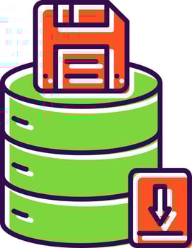 Save Data Filled  Icon vector