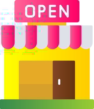 Open Flat Gradient  Icon vector