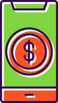 Dollar Filled  Icon vector