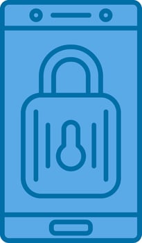 Lock Filled Blue  Icon vector