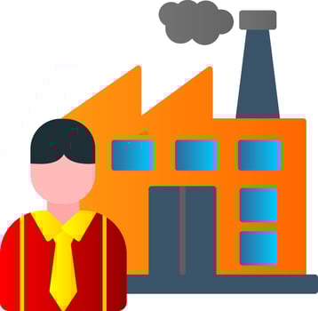 Employee Flat Gradient  Icon vector