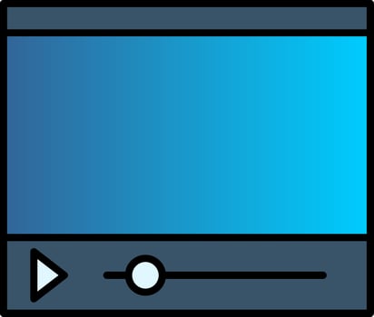 Online Streaming Line Filled Gradient  Icon vector