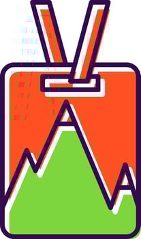 Ski Pass Filled  Icon vector