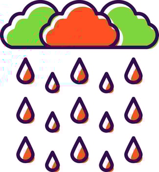 Heavy Rain Filled  Icon vector