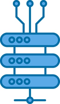 Data Network Filled Blue  Icon vector