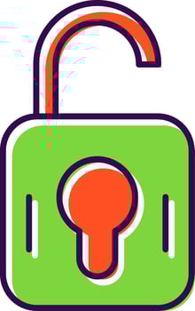 Unlock Filled  Icon vector