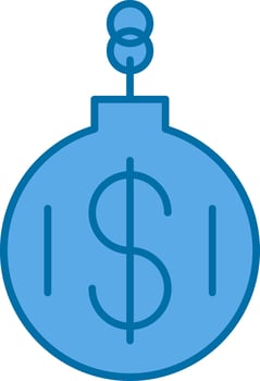 Debt Filled Blue  Icon vector