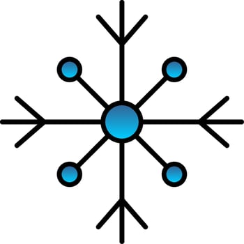 Snow Line Filled Gradient  Icon vector