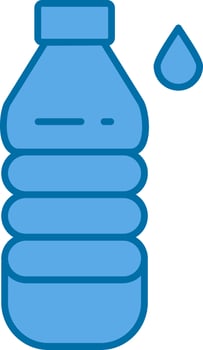 Water Bottle Filled Blue  Icon vector
