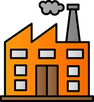 Factory Line Filled Gradient  Icon vector