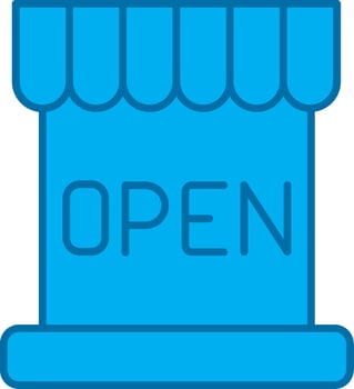 Open Filled Blue  Icon vector