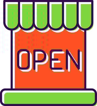 Open Filled  Icon vector