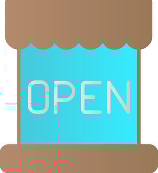 Open Flat Gradient  Icon vector