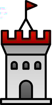 Castle Line Filled Gradient  Icon vector