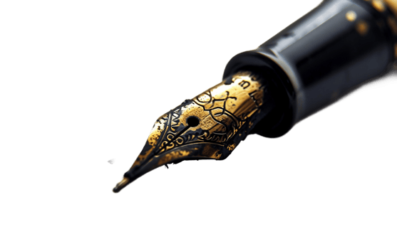 Calligraphy Pen Art on the transparent background, Format png
