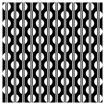 Retro Black And White 1960s Style Circles And Stripes Pattern png
