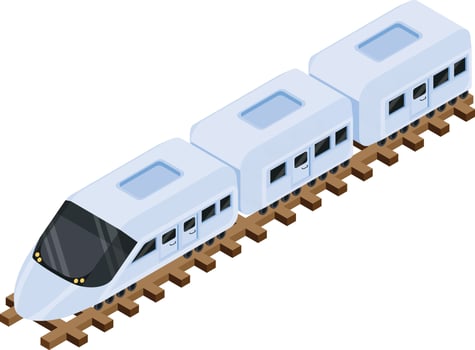 Isometric Passenger Train vector