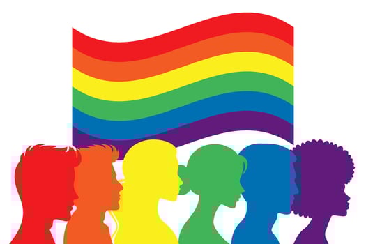Lgbt concept and tolerance. illustration. Silhouettes of people vector