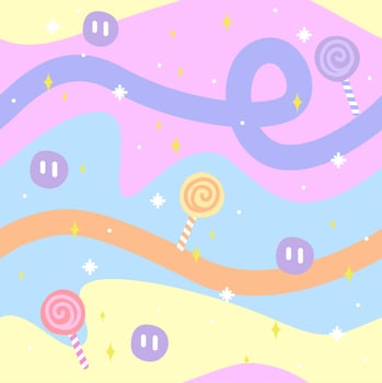 adorable candy pastel girly background for kids wallpaper vector