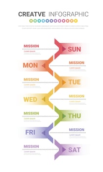 Timeline business for 7 day, 7 options, infographic design and Presentation vector