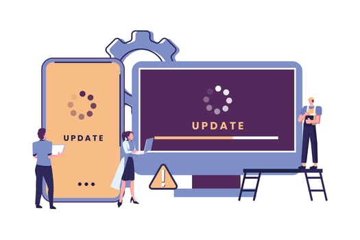 system update flat style illustration vector design