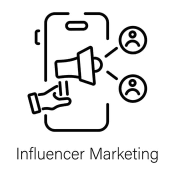 Trendy Influencer Marketing vector