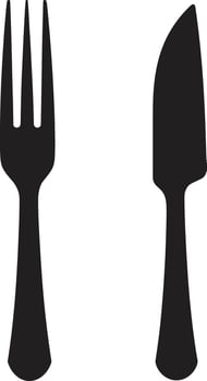 Culinary Craft Crest Fork and Knife Vector Icon for Sophisticated Culinary Design Gourmet Dining Insignia Vector Design for Culinary Excellence