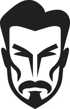 Artistic Allure Crest Male Face Vector Icon with Creative Flair Genteel Gaze Insignia Vector Logo for Elegant Male Face Illustration