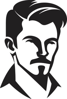 Timeless Trademark Badge Classic Male Face Vector Icon for Iconic Branding Poised Profile Crest Vector Logo for Graceful Male Face Illustration