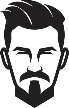 Refined Visage Insignia Vector Logo for Sophisticated Male Face Icon Dynamic Demeanor Badge Contemporary Male Face Vector Design for Vibrant Presence