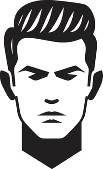 Striking Sophistication Insignia Bold Male Face Vector Icon with Impactful Style Timeless Trademark Badge Classic Male Face Logo for Iconic Branding