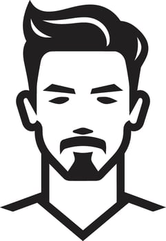 Dynamic Dexterity Badge Agile Male Face Logo Design for Vibrant Energy Modern Masculinity Crest Trendy Male Face Vector Icon for Contemporary Appeal