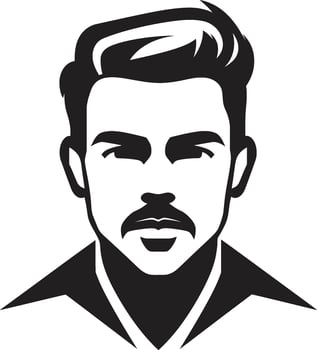 Timeless Trademark Badge Classic Male Face Vector Icon for Iconic Branding Contemporary Confidence Crest Vector Design for Bold Male Face Illustration