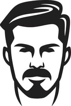 Dapper Demeanor Crest Fashionable Male Face Logo Design with Distinct Style Sculpted Sophistication Insignia Refined Male Face Vector Icon for Elegance