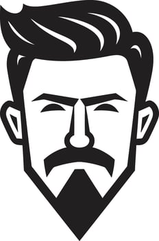 Timeless Trademark Badge Classic Male Face Vector Icon for Iconic Branding Contemporary Confidence Crest Vector Design for Bold Male Face Illustration