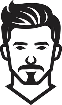 Suave Silhouette Crest Stylish Male Face Icon with Smooth Lines Sculpted Serenity Insignia Vector Design for Calm Male Face Logo
