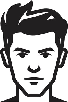 Dapper Demeanor Badge Vector Design for Fashionable Male Face Logo Timeless Profile Crest Classic Male Face Vector Icon for Enduring Style