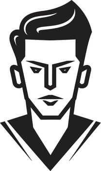 Chiseled Charm Badge Vector Design for Attractive Male Face Logo Expressive Elegance Insignia Male Face Icon in Artistic Detail