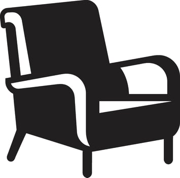 Urban Elegance Crest Stylish Lounge Chair Vector Design for Relaxation Minimalist Retreat Badge Sleek Chair Icon in Vector Design for Simple Spaces