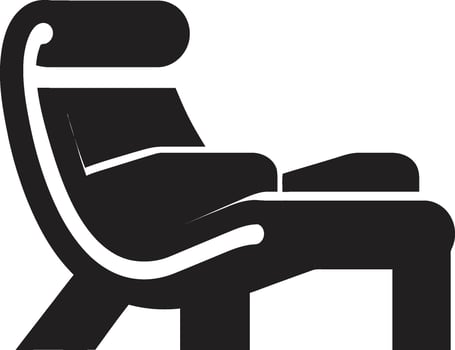Serenity Seating Insignia Vector Logo for Trendy Modern Lounge Chair Illustration Chic Comfort Crest Sleek Chair Vector Icon for Contemporary Relaxation