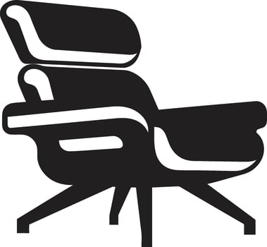 Chic Comfort Badge Vector Logo for Comfortable Modern Lounge Chair Design Contemporary Cozy Insignia Modern Relaxing Chair Vector Icon for Cozy Spaces