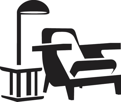 Elegance Lounge Insignia Modern Relaxing Chair Vector Icon for Stylish Spaces Relaxation Haven Crest Vector Logo for Ultimate Comfort with Modern Chair