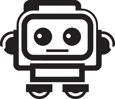 Nano Nudge Crest Cute Robot Logo for Digital Assistance Pocket Pal Badge Small Robot Vector Icon for Compact Connections