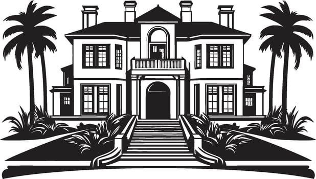 Design Harmony Crest Artistic Logo of a Modern Villa for Sophisticated Appeal Metropolitan Retreat Badge Urban Villa Vector Icon for City Elegance
