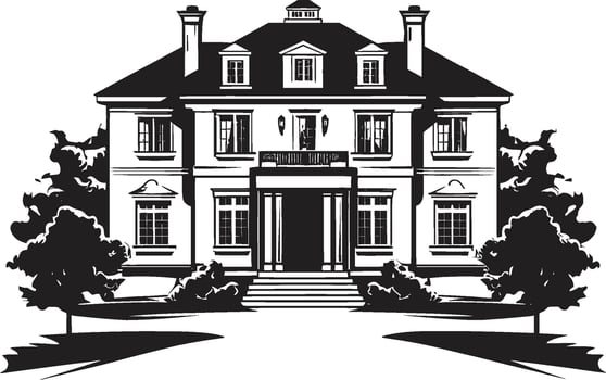 Architectural Marvel Crest Luxurious Modern Villa Vector Icon Urban Oasis Badge Modern Villa Logo for Urban Living