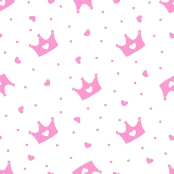 Pattern with crowns for a little prince or princess. Seamless pattern for background, birthday, party vector