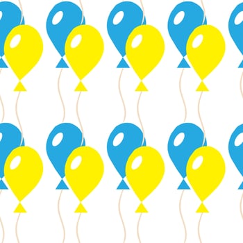Multi-colored inflatable balls. Seamless pattern. Vector illustration.