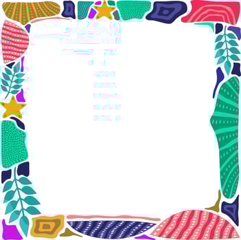 Geometric colorful abstract doodle frame background. vector