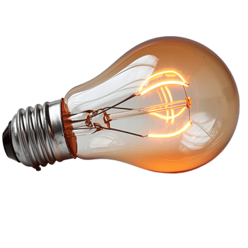 AI generated Glowing light bulb with transparent background png