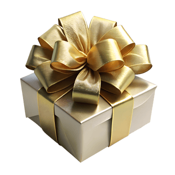 , gift box with ribbon isolated on transparent background png